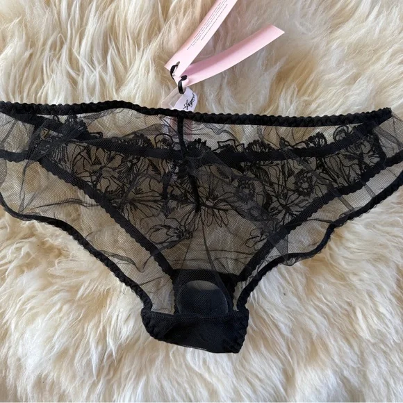 Agent Provocateur Jayce Floral Lace Brief - Black BNWT - size 4 - Picture 2 of 5